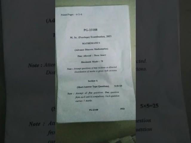 mp bhoj | Advance Discrete mathematics |. 1  year | MSC maths