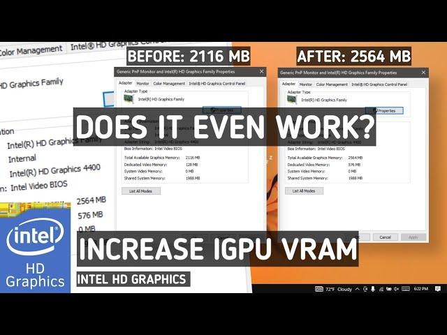 How To Increase Dedicated Video Memory In Win 10 (Intel) | Increase IGPU VRAM Intel HD Graphics