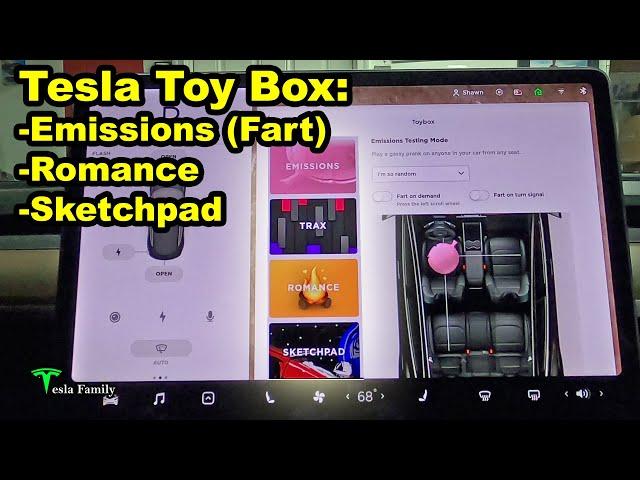 TESLA TOY BOX Favorites of my 5-YEAR-OLD: Emissions / Fart Mode, Explaining Romance Mode, Sketchpad