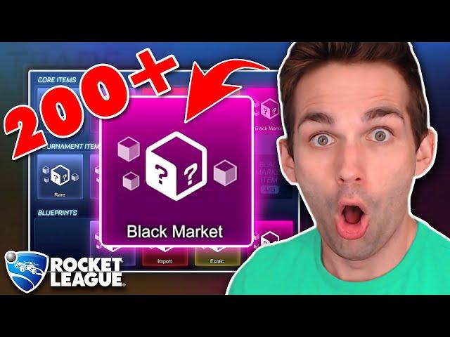 I'M TRADING UP *ALL* OF MY EXOTICS TO BLACK MARKET AFTER YEARS! Rocket League Black Market Trade Ups