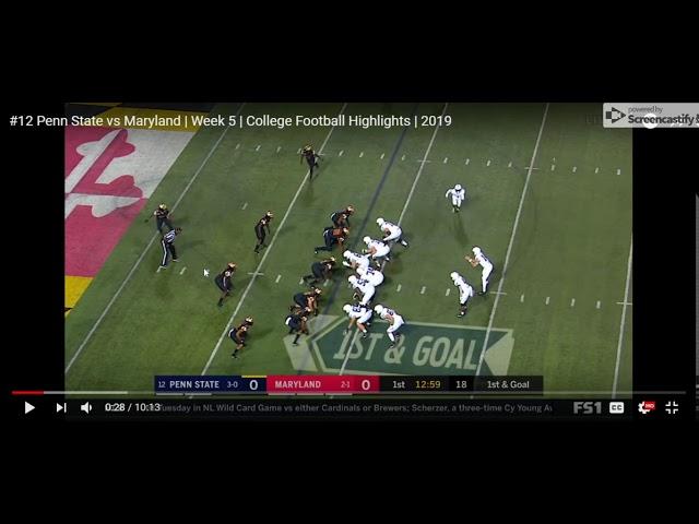Penn State Maryland 2019- Breakdown of Sean Clifford's Touchdown run