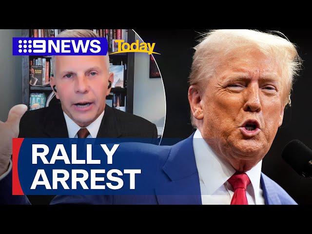 FBI investigating the arrest of armed man outside Donald Trump rally | 9 News Australia