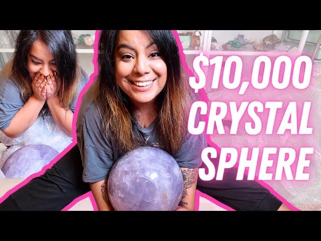 Opening my Dream Crystal, $10,000 Purple Rose Quartz Sphere!