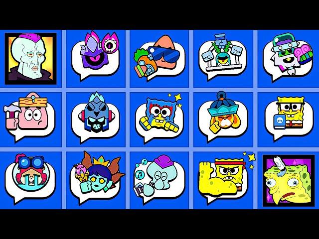 All Animated Pins, Sprays, & Player Icons in Brawl Stars : New August 2024 Update #spongebob