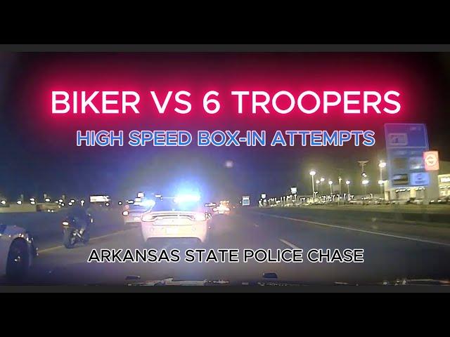 Pursuit | Motorcycle Takes On 6 State Troopers | Arkansas State Police