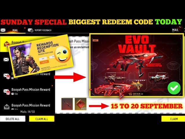 FREE FIRE REDEEM CODE TODAY 16 SEPTEMBER REDEEM CODE FREE FIRE | FF REDEEM CODE TODAY 16 SEPTEMBER