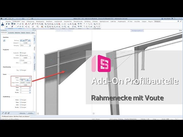 Allplan Add-On Profilbauteile | Rahmenecke mit 3eck-Voute