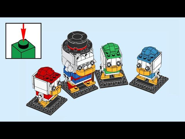 LEGO BrickHeadz 40477, Scrooge McDuck, Huey, Dewey & Louie - building instructions