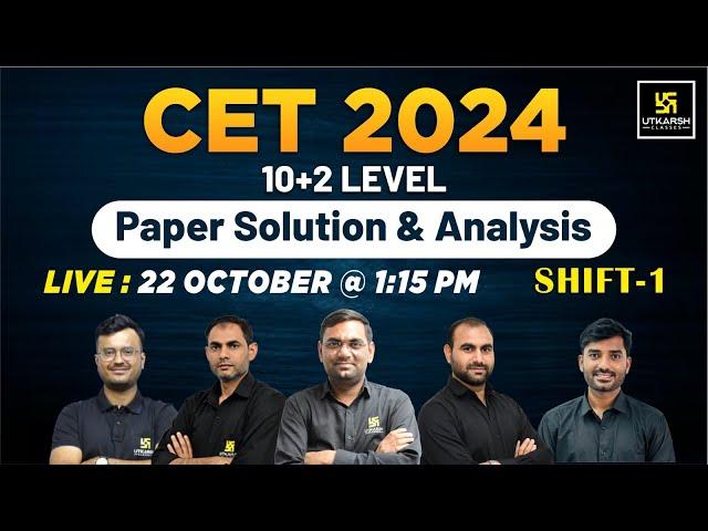 Rajasthan Cet Paper Solution 2024 | CET (10+2) Level Paper Solution & Analysis | Utkarsh Classes