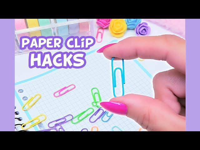 Paper clip hacks  School hacks / School tricks / Paper clip tricks / School life hack ideas