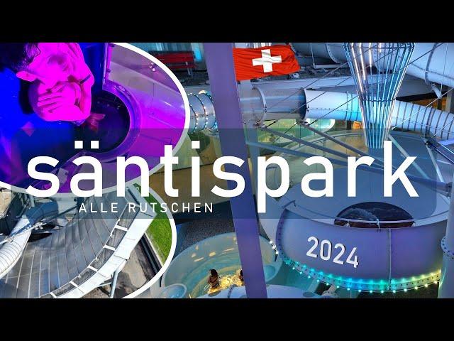 Säntispark Abtwil, Switzerland - All Water Slides 2024 | Onride 4K