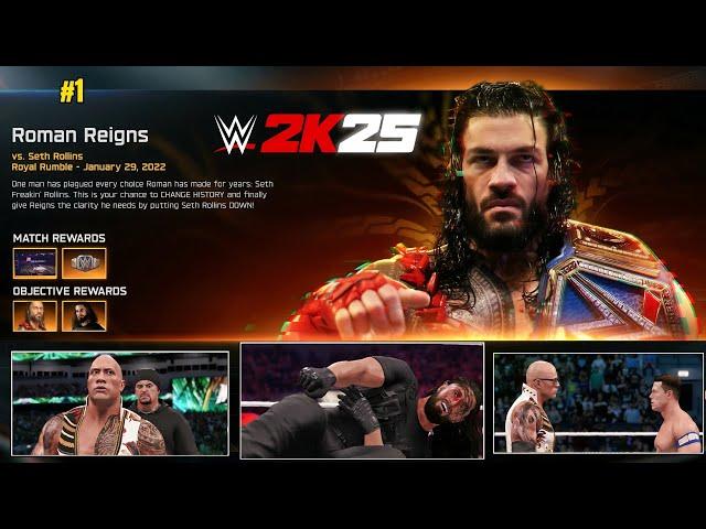 WWE 2K25 Showcase The Bloodline Dynasty - Roman Reigns Vs Seth Rollins #1