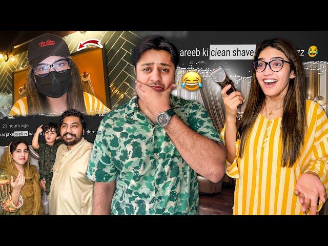 AREEB KI CLEAN SHAVE KER DE  | Resturant Mai Waiter Ban Gai  | Dare Challenge Part 2 