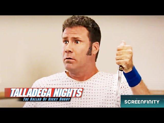 Ricky Bobby Stabs Himself To Prove A Point (ft. Will Ferrell) | Talladega Nights | Screenfinity