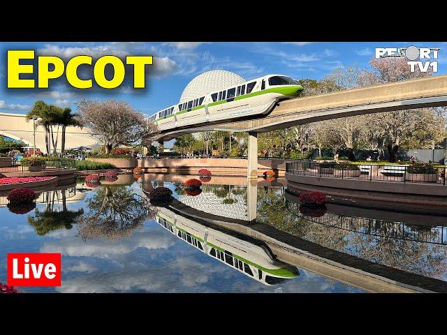 Live: Sunday Morning at Epcot - Rides, Strolls, Shopping & More - Walt Disney World Live Stream