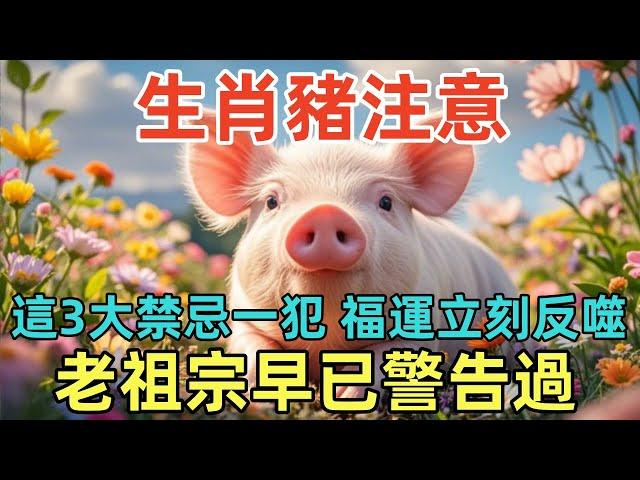 生肖豬注意！這3大禁忌一犯，福運立刻反噬，老祖宗早已警告過！