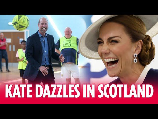 Princess Kate dazzles as she launches Royal Navy warship  & Wills plays football with local charity