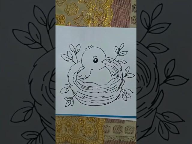 How to draw bird nest #shorts #ytshorts #youtubeshorts #trending #drawing #art #viralvideo #birdnest