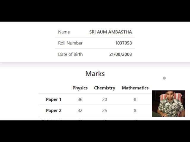 🫣My JEE ADVANCED Result & Reaction  #jeeadvanced #result #reaction