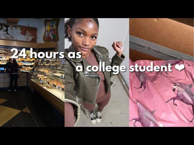 24 hours as a college student | in person class, friend adventures, skipping