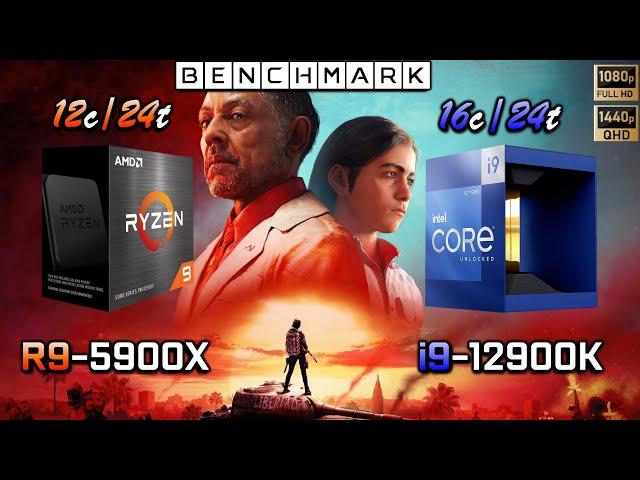 Ryzen 5900X vs Intel i9 12900K // Benchmark // Test in 9 Games