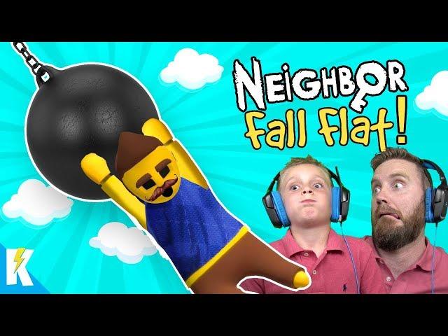 Hello Neighbor Fall FLAT (Human Fall Flat NOOB Gameplay!) K-City GAMING