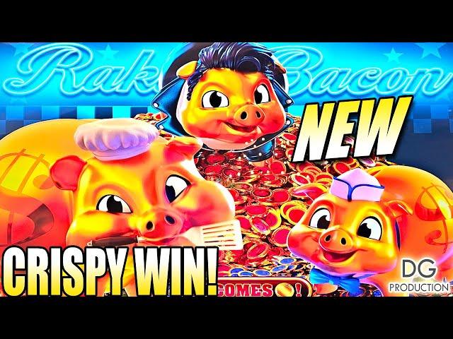 NEW Rakin' Bacon Triple Oink Soda Fountain Fortunes Venetian Las Vegas Casino Slot Machine AGS