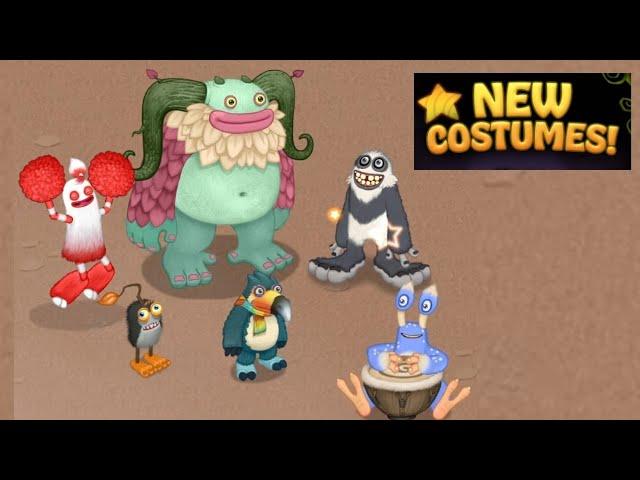 NEW My Singing Monsters Playground Colossingum Costumes!! Furcorn Entbrat Mammott Congle Pango MSM