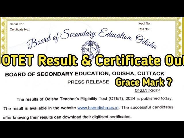 OTET Result & Certificate With OMR sheet Out...