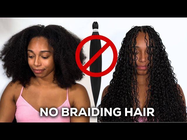 100% Human Hair Boho Knotless Braids (No Braiding Hair Added) | Is Braiding Hair BAD?