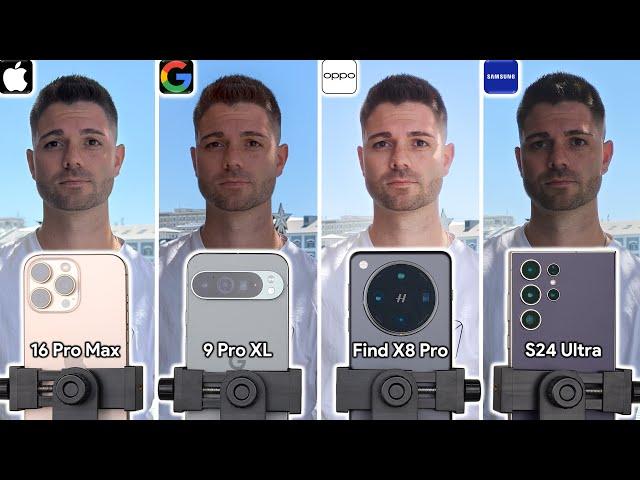 iPhone 16 Pro Max vs Pixel 9 Pro XL vs OPPO Find X8 Pro vs Samsung S24 Ultra Camera Test Comparison