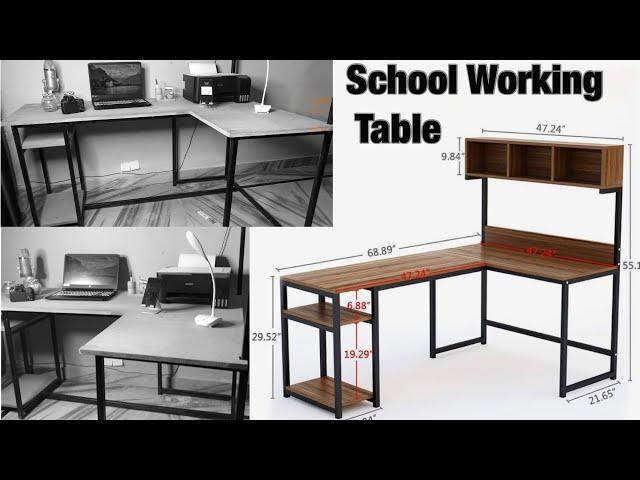 Metal and wood office table/metal wood table ideas/simple office table making