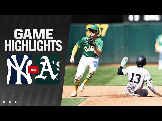 Yankees vs. A's Game Highlights (9/22/24) | MLB Highlights