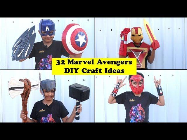 All my 32 MARVEL AVENGERS DIY Craft Ideas in ONE video! | Which is your favorite MCU Avenger weapon?