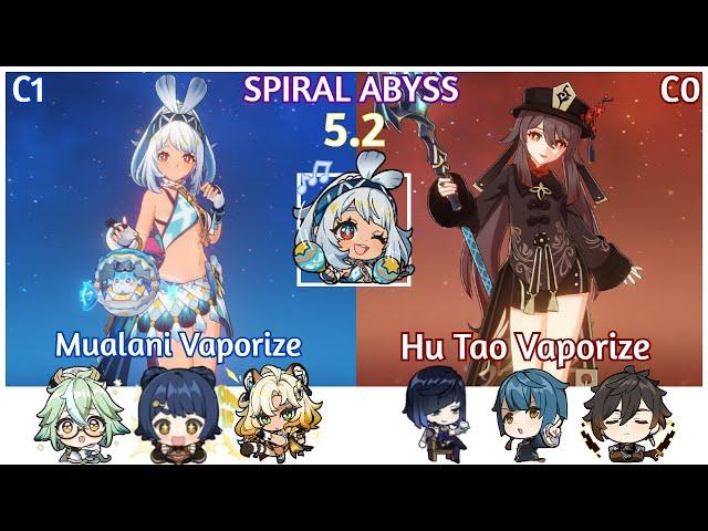 Spiral Abyss 5.2 | C1 Mualani Vaporize - C0 Hu Tao Vaporize | Genshin Impact