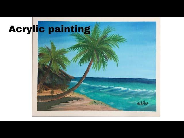 How do you paint tropical beaches with acrylics? Varsha fine art