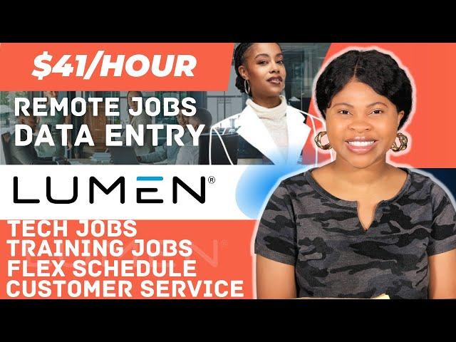 Entry Level Remote Jobs | Remote Jobs W/Lumen, Tech (Customer service, Training Jobs)