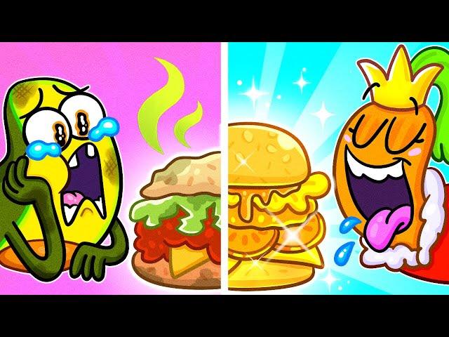 CHEAP VS EXPENSIVE Food Challenge  Rich VS Poor Swap || Avocado Couple Funny Comics