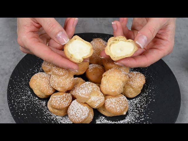 This is the most popular New Year's recipe! Bake cream puffs from everyday ingredients