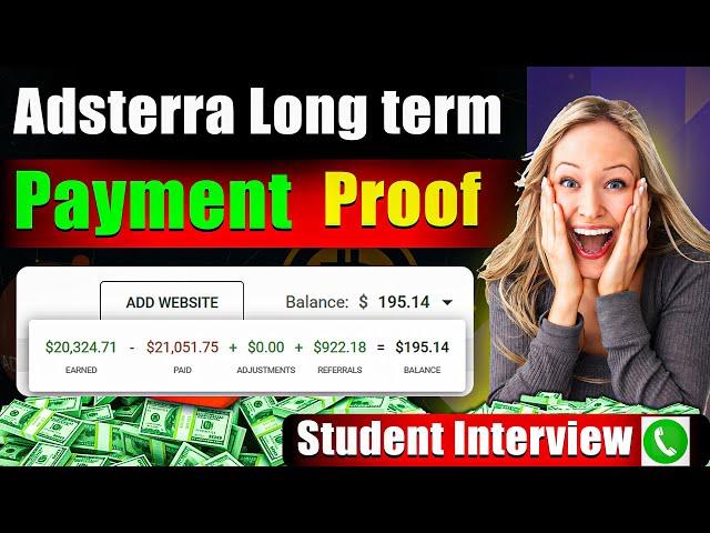 Adsterra Earning From Long Term Method payment Proof 2024