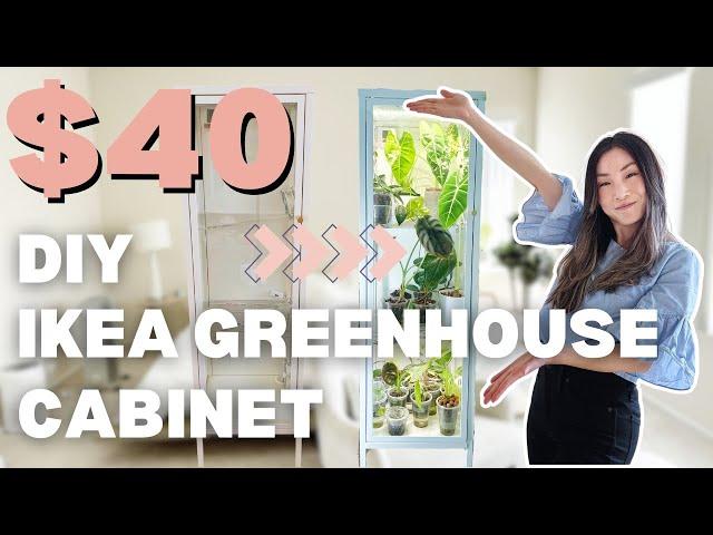 My $40 DIY IKEA Baggebo Greenhouse Cabinet | Ikea Hack | Houseplant Care Routine + Tips | Plant Tour