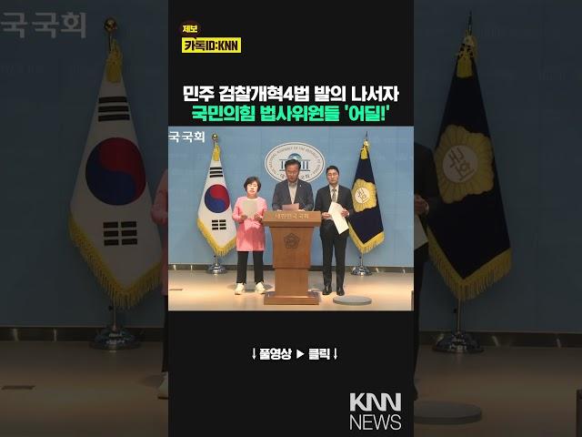 민주 검찰개혁4법 발의 나서자 국민의힘 법사위원들 '어딜!' / KNN