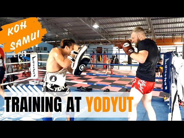 Training at Yodyut Muay Thai with Kru Lom.