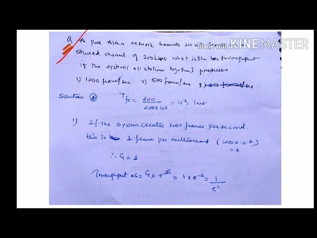 Numerical on calculation of throughput in Pure Aloha - lecture 47/ computer network