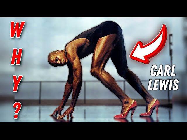 Why Is Carl Lewis Bent Over Wearing Heels? Would You Do It??