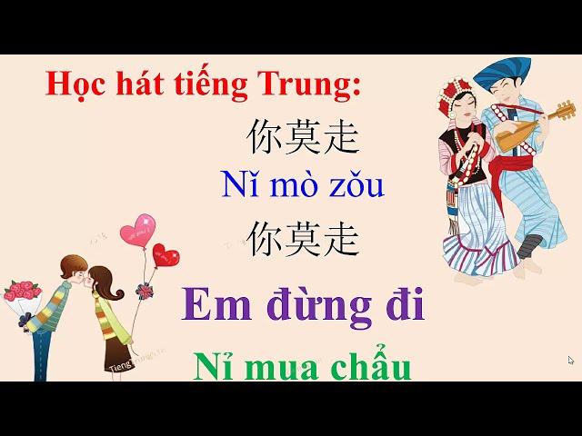 Học hát tiếng Trung bài 你摸走 Ni mo zou - Em đừng đi