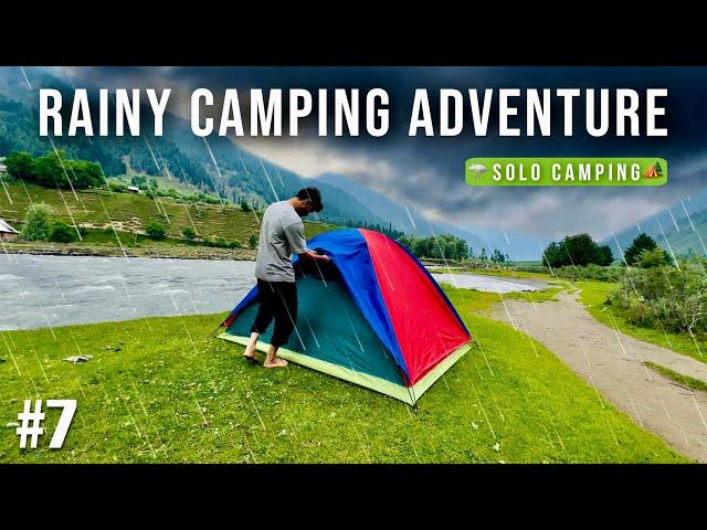 Solo Camping in Rain ️ | River Side Camping in Kashmir | Warwan Valley