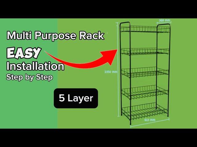 How to Assemble 5 Layers Multi Purpose Rack | Easy Install Clothes/Kitchen Rack Step by Step