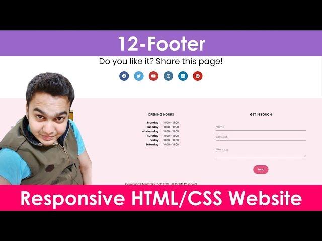 12/12 Responsive Footer | Create Responsive Business Theme Website Using HTML and CSS3 Only