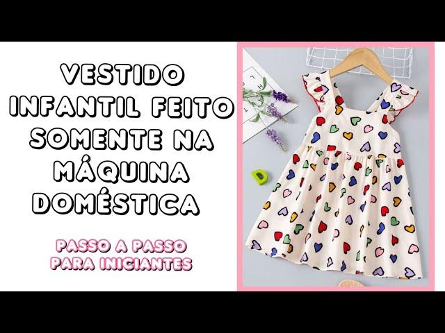 Como fazer vestido infantil fácil para iniciantes - Molde grátis | How to make an easy baby dress